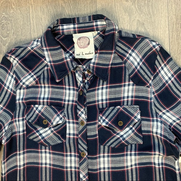 Ash & Ember Avalon Button Flannel Shirt Size L NWT - Picture 8 of 12